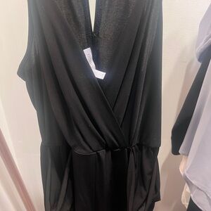 BCBGeneration Black Sleeveless Wrap Dress